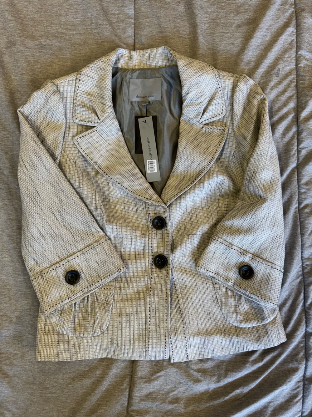 Classiques Entier Women's Light Gray Textured Blazer